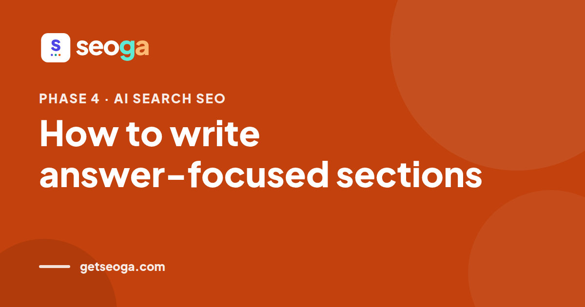 How to write answer-focused sections