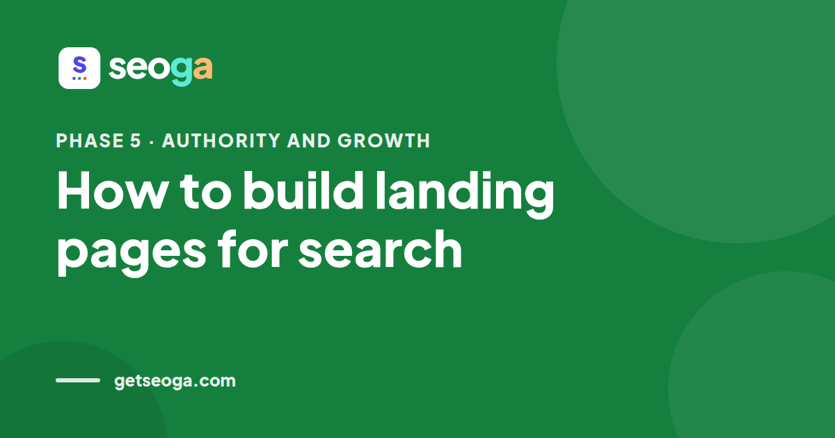 How to build landing pages for search